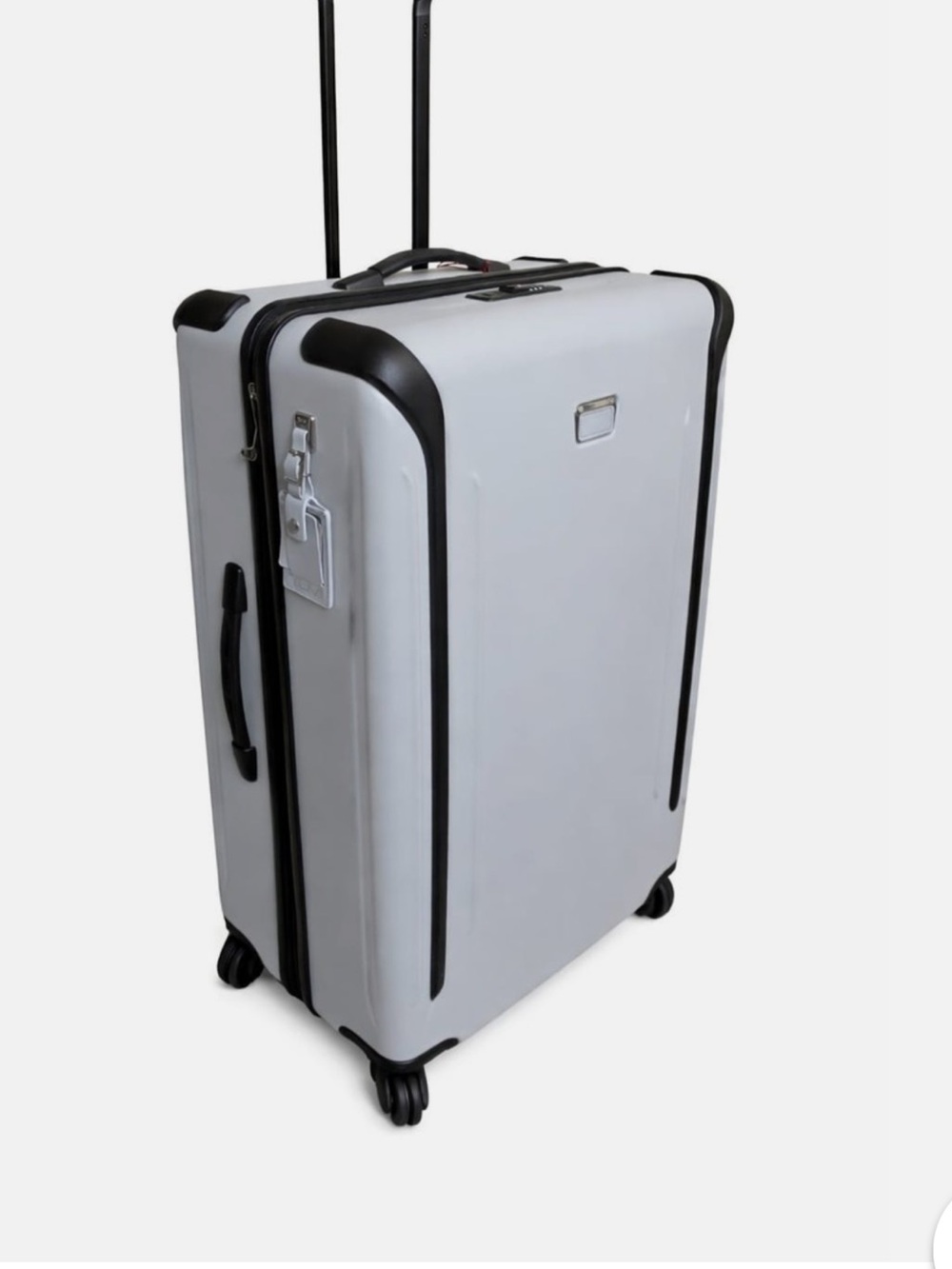 Tumi Hard-Shell White & Black Spinner Luggage - Telescopic Handle